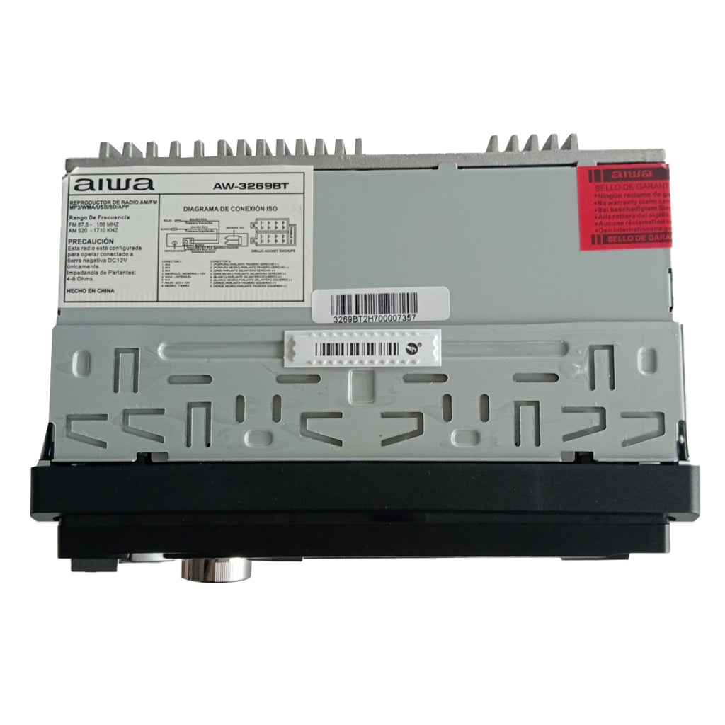 Autoestéreo AIWA AW-3269BT 1 DIN con panel frontal desmontable
