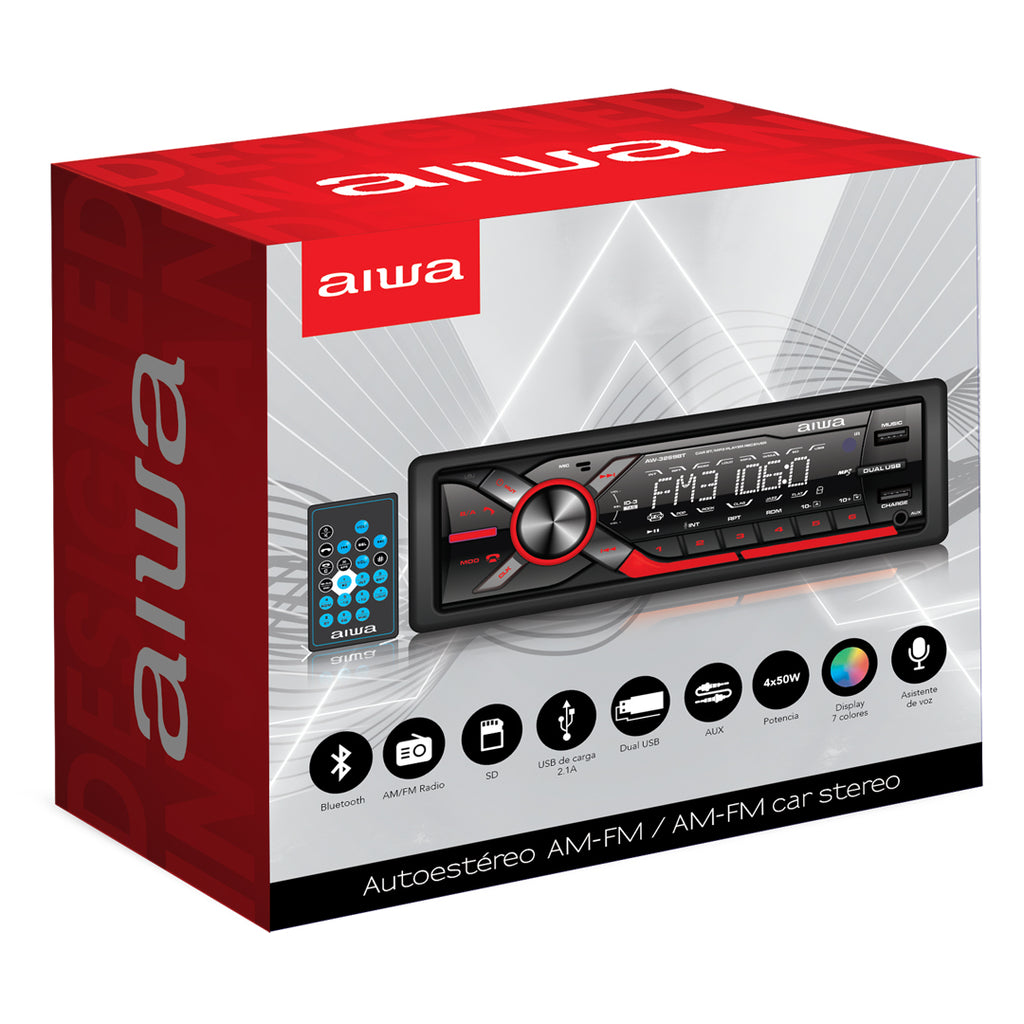 Autoestéreo AIWA AW-3269BT Bluetooth USB 1 DIN