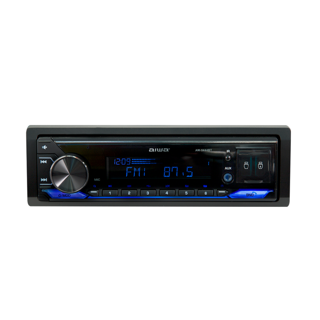 Autoestéreo con Bluetooth USB Lector de tarjeta SD Radio AM-FM 50W