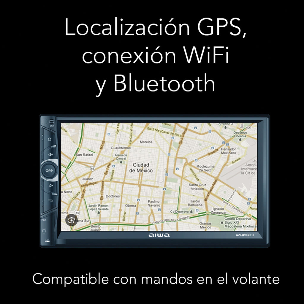Autoestéreo AIWA AW-A502BT con Bluetooth, WiFi, GPS y MirrorLink