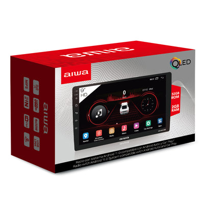 Autoestéreo AIWA AW-A802BS pantalla 9” CarPlay Android Auto