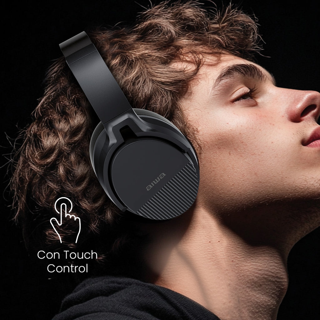Audífonos Bluetooth Aiwa Táctil Noise Cancelling Aw-anc2040 Color Negro