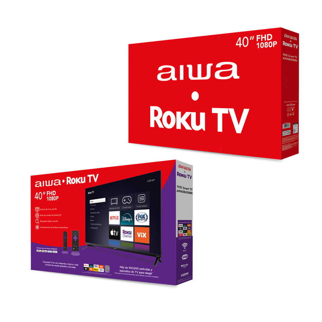 Pantalla AIWA AW40B4SMRK 40 pulgadas Smart TV Roku Full HD