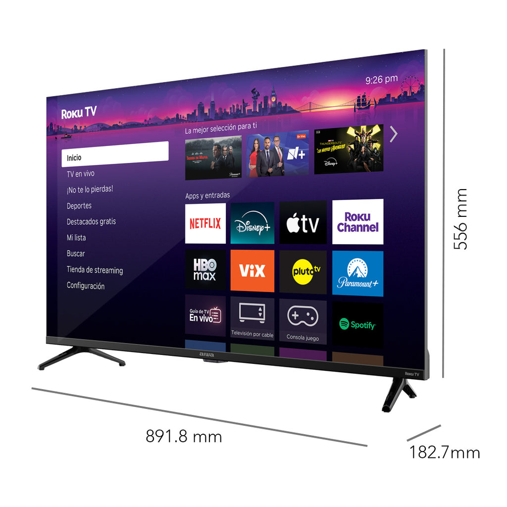 Pantalla Smart TV Aiwa de 40 Pulgadas AW40RKQ QLED con Resolución Full HD