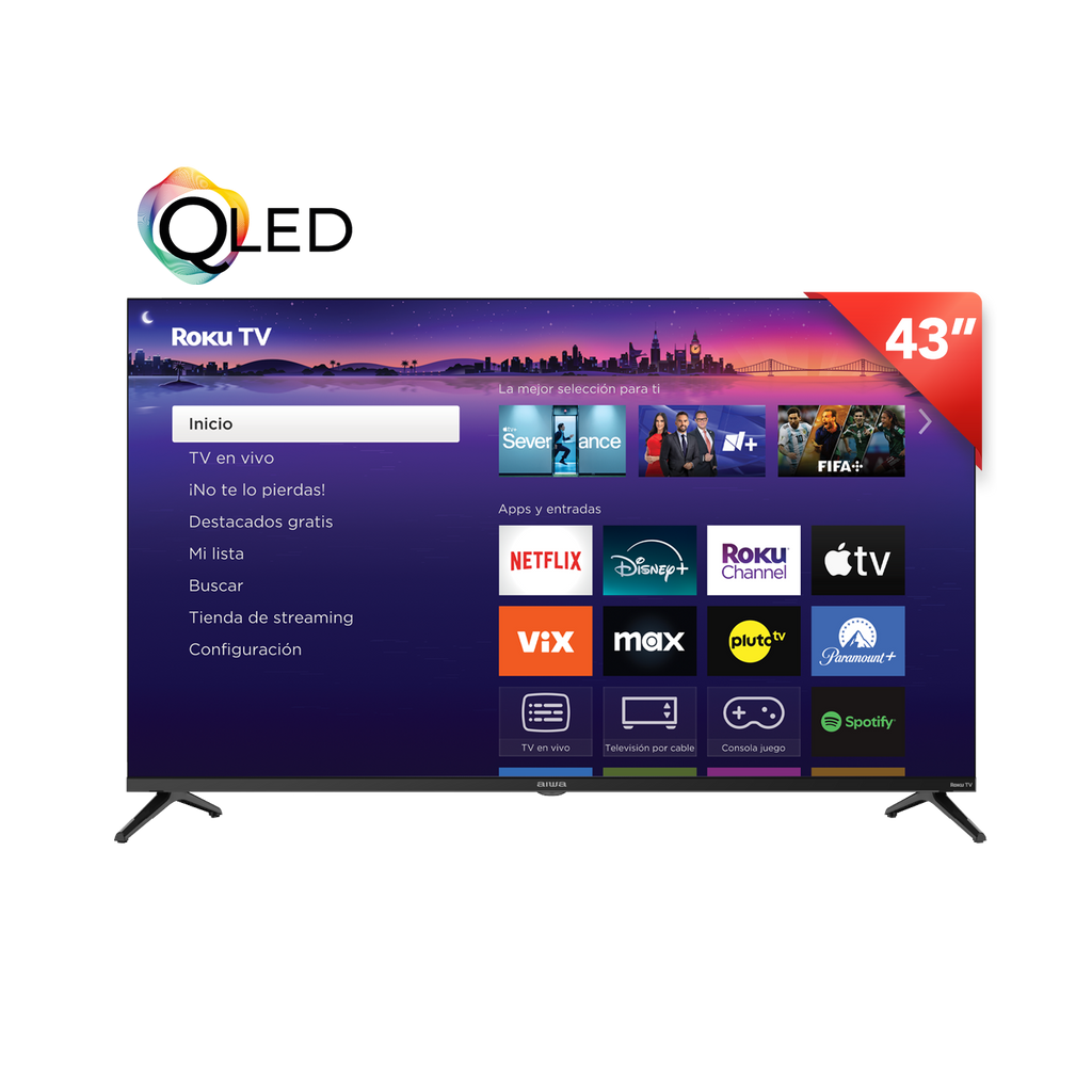 Pantalla Smart Tv Roku QLed Full HD (1080p) 43 Pulgadas