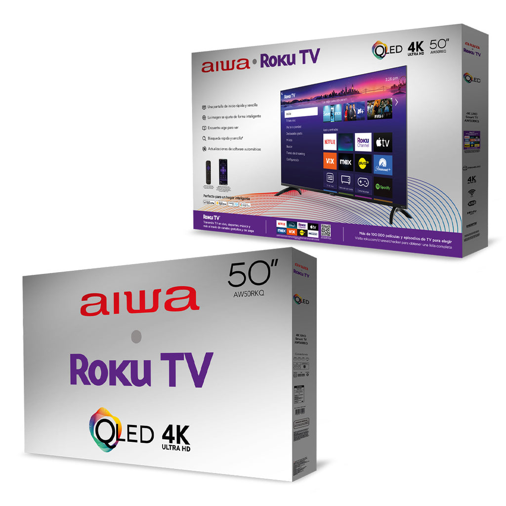 Pantalla Smart Tv Aiwa Roku 50 Pulgadas Qled 4k Ultra Hd
