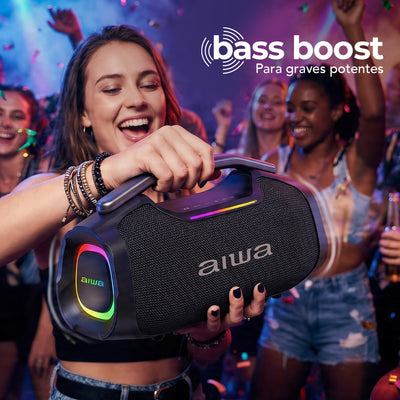 Bocina Portátil Bluetooth Aiwa AWA408 Bass Boost, TWS, USB
