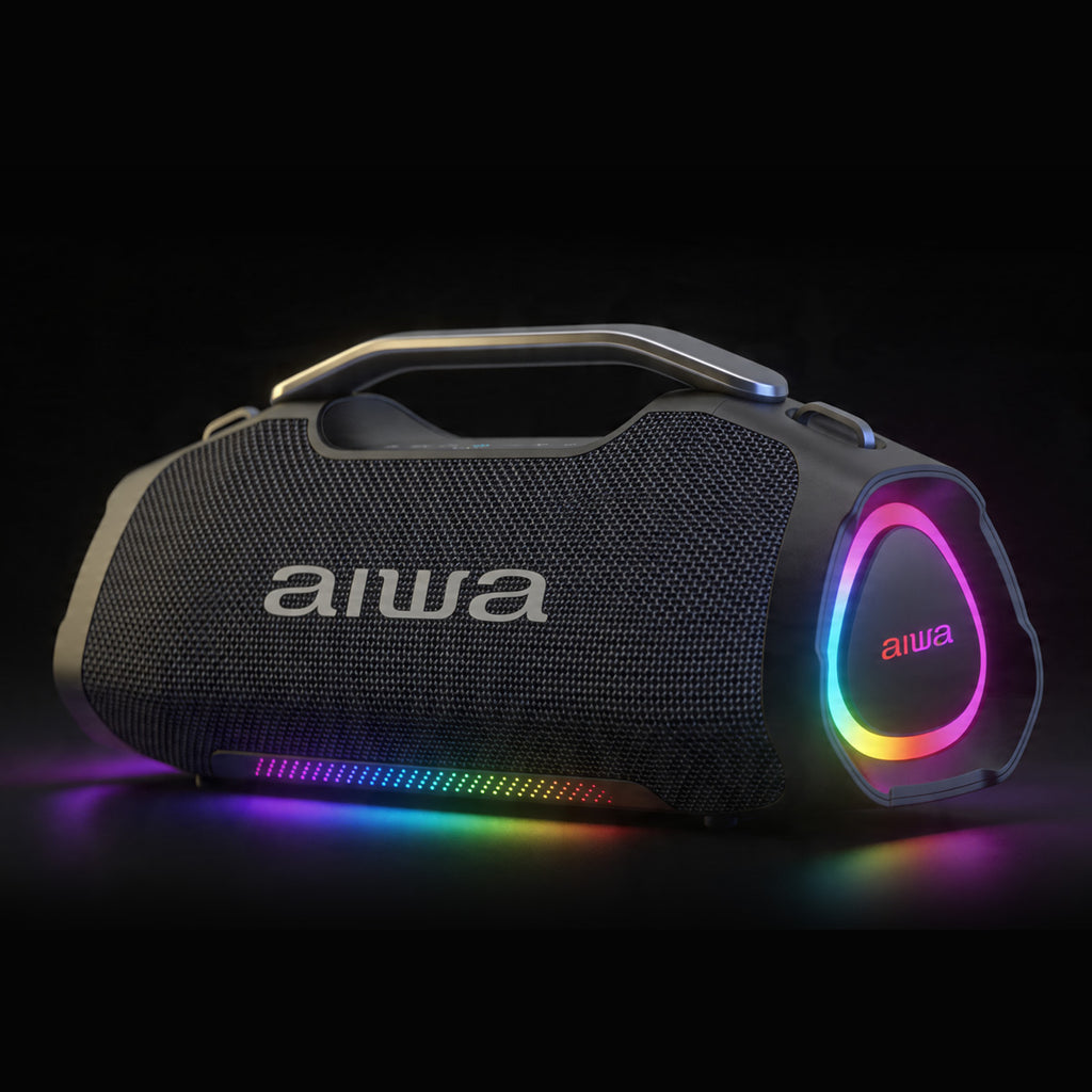 Bocina Portátil Bluetooth Aiwa 65W con TWS, LED y Palanca