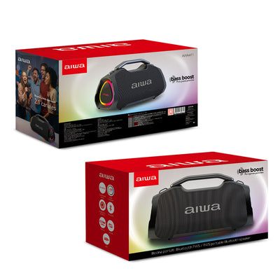 Bocina Portátil Bluetooth Aiwa 65W con TWS, LED y Palanca