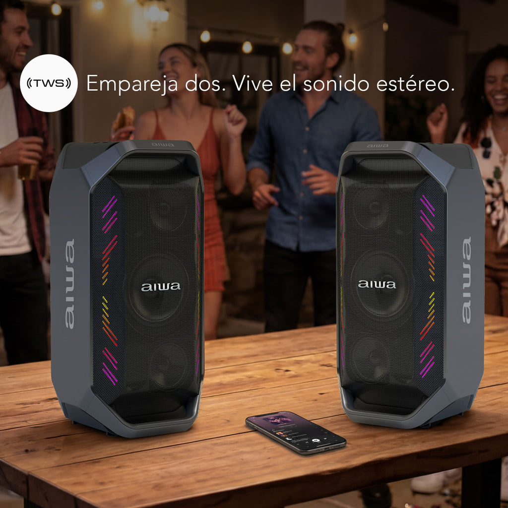 Bocina Bluetooth Portátil Aiwa AWA521 Control Remoto, USB-C