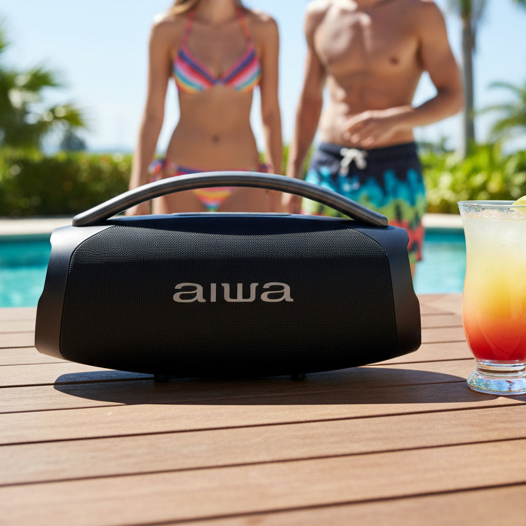 Bocina Bluetooth Aiwa 70W con Luces LED y Radio FM