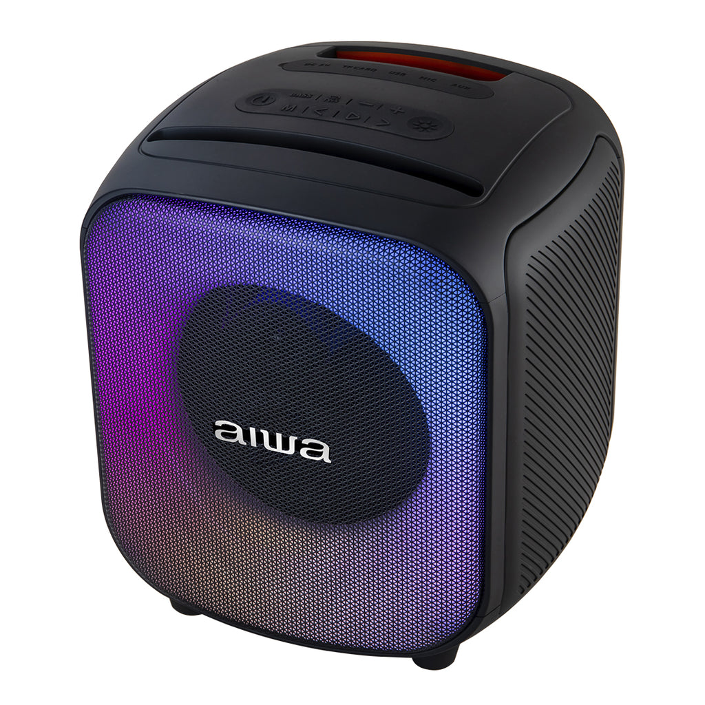 Bocina Bluetooth Aiwa 40W RMS con Bass Boost, Radio FM y USB-C