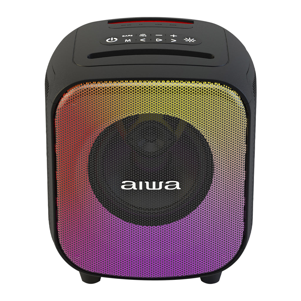Bocina Bluetooth Aiwa 40W RMS con Bass Boost, Radio FM y USB-C
