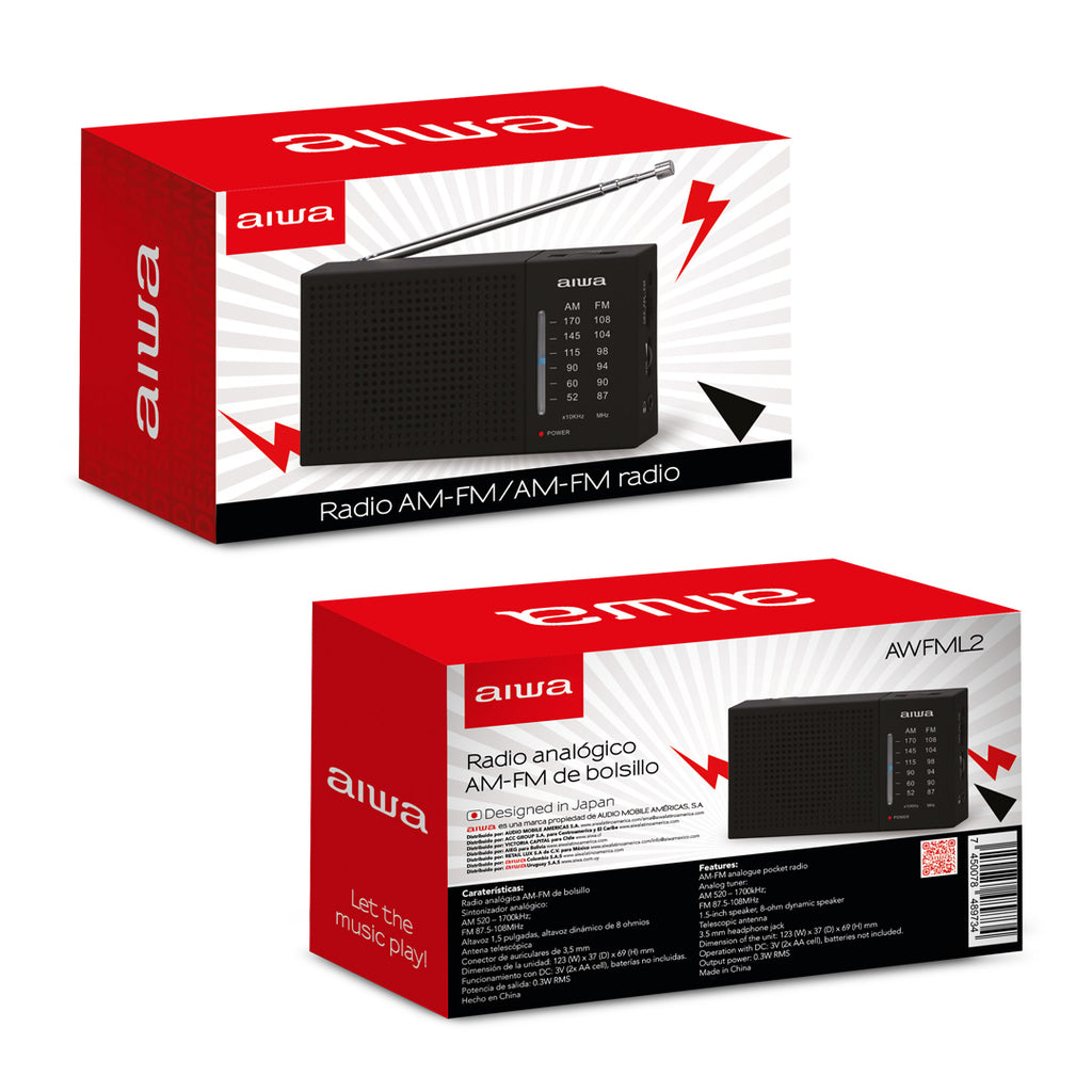 Radio portátil Analógico AM-FM 3V