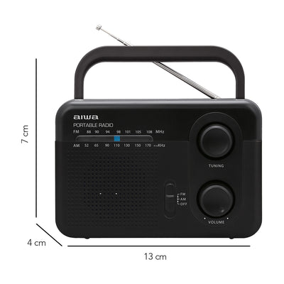 Radio portátil Analógico AM-FM 127V Bateria Recargable
