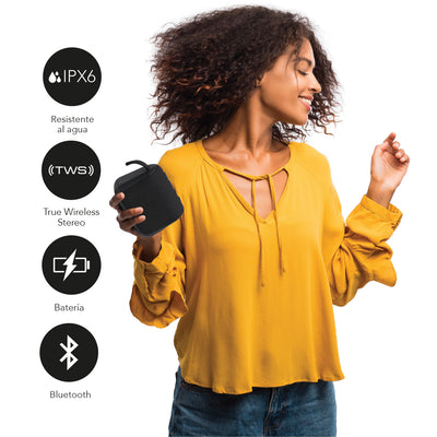 Bocina Bluetooth Portátil Aiwa Resistente al agua 5v y 5W RMS con TWS