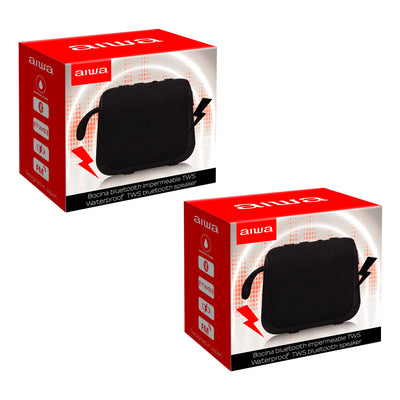 Bocina Bluetooth Portátil Aiwa Resistente al agua 5v y 5W RMS con TWS