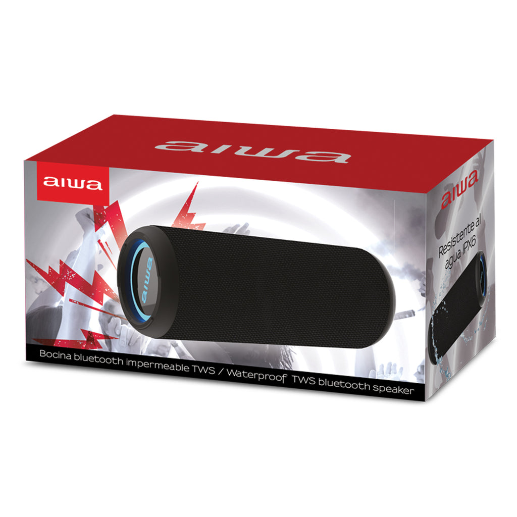 Bocina Bluetooth Portátil Aiwa Resistente al agua 5v y 20W RMS con TWS