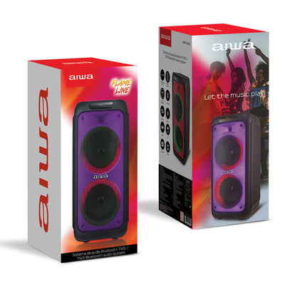 Bocina Bluetooth Portátil Aiwa Flame Led 80W RMS con TWS