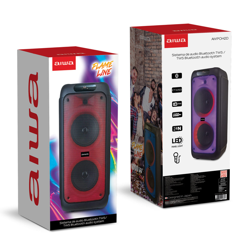 Bocina Bluetooth Portátil Flame Led 100W RMS con TWS