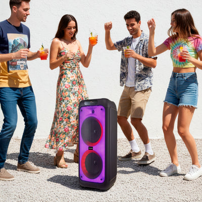 Bocina Bluetooth Portátil Flame Led 100W RMS con TWS