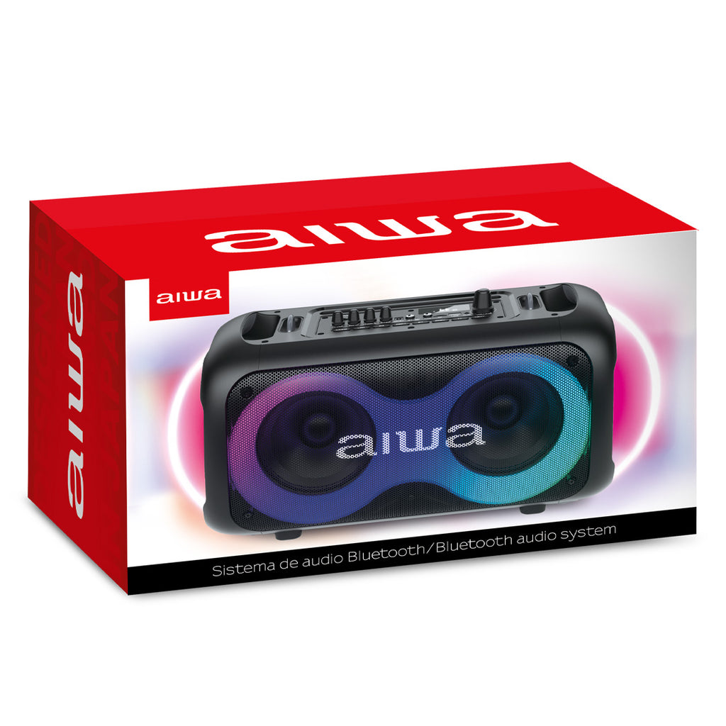 Bocina Bluetooth Aiwa AWPOH35 60W RMS con Entrada para Guitarra y Luces LED