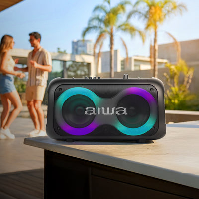 Bocina Bluetooth Aiwa AWPOH35 60W RMS con Entrada para Guitarra y Luces LED
