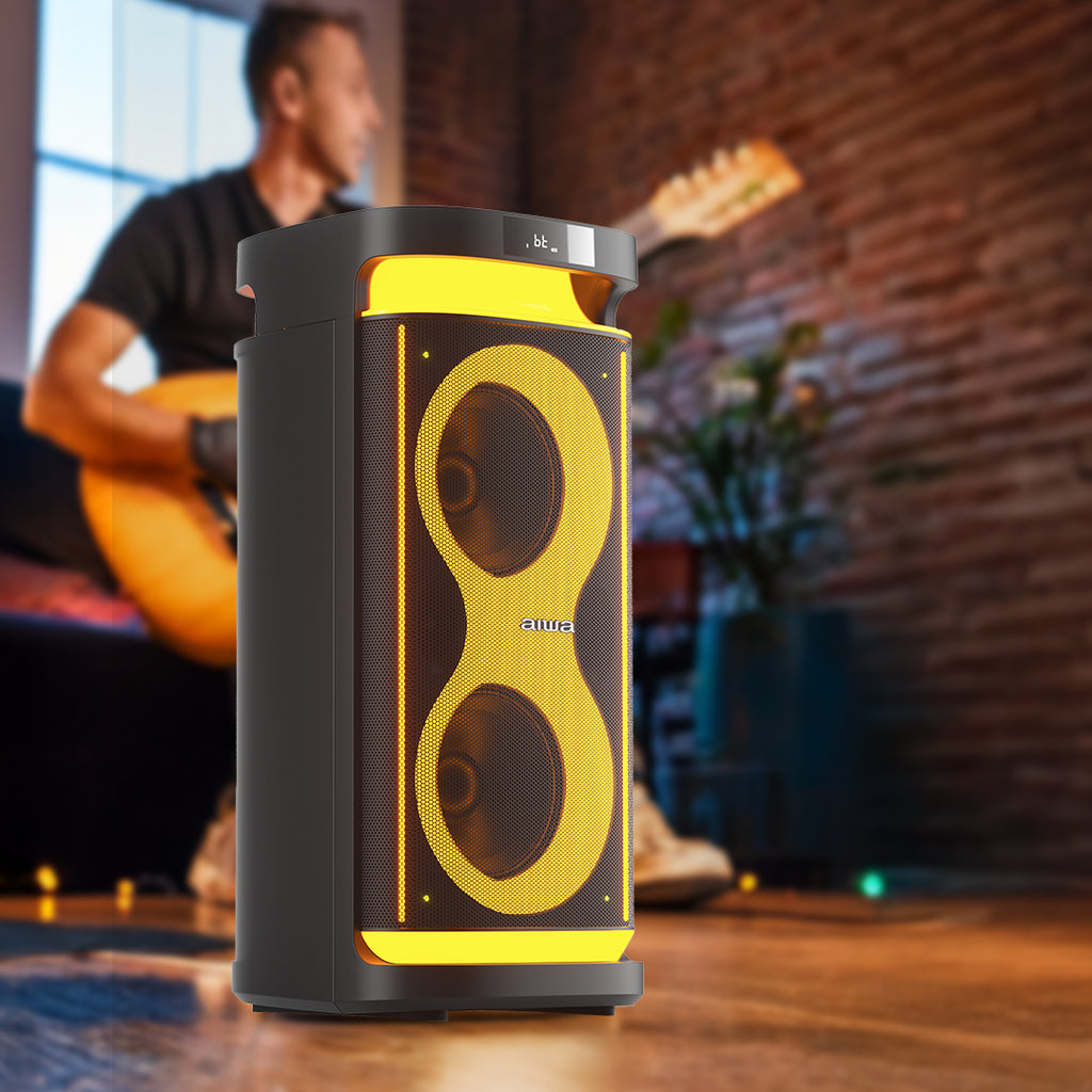 Bocina Bluetooth Portátil Aiwa Flame Led 60W RMS con TWS