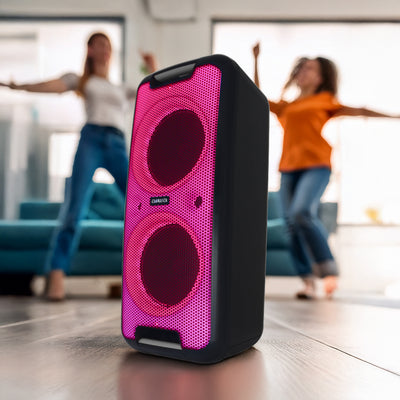 Bocina Bluetooth Portátil Aiwa Flame Led Karaoke 100W RMS con TWS