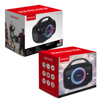 Bocina Bluetooth Aiwa AWPOK68 50W RMS TWS IPX6 con Luces LED