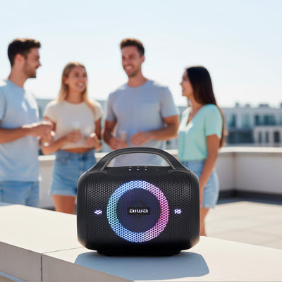 Bocina Bluetooth Aiwa AWPOK68 50W RMS TWS IPX6 con Luces LED