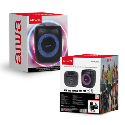 Bocina Karaoke Aiwa Portátil Bluetooth 20W RMS con TWS