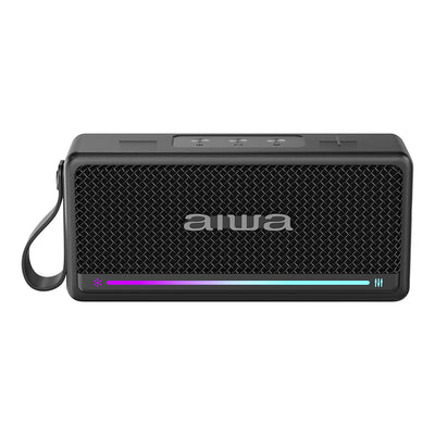 Bocina Bluetooth Aiwa 20W RMS IPX7 TWS con Radio FM y Luces LED