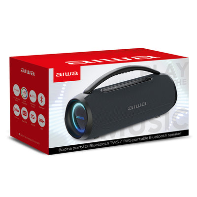 Bocina Portátil Aiwa Awq680 Con Tws Bluetooth Negro Negro