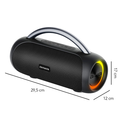 Bocina Bluetooth Portátil Aiwa Boombox Resistente al agua USB 20W RMS con TWS