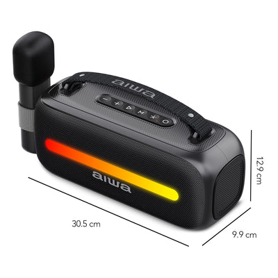 Bocina Karaoke Aiwa Portátil Bluetooth 12W RMS