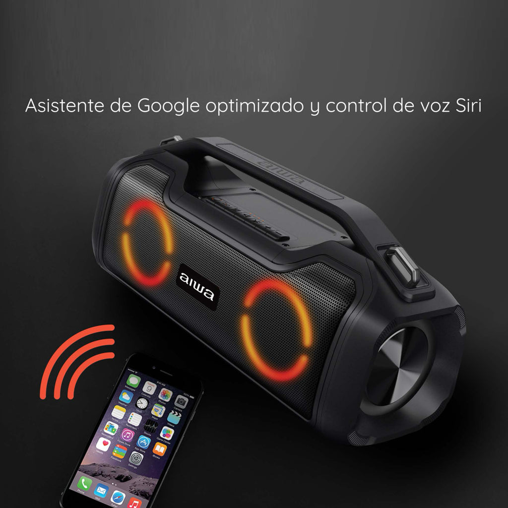 Bocina Aiwa Bluetooth Portátil Resistente al agua 20W RMS con TWS