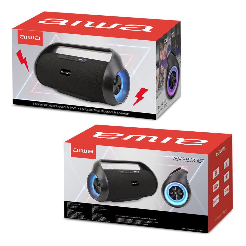Bocina Aiwa Bluetooth Portátil 70W RMS con TWS