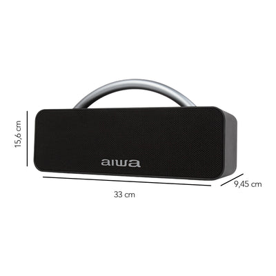 Bocina Aiwa Bluetooth Portátil Boombox Resistente al agua USB 20W RMS con TWS