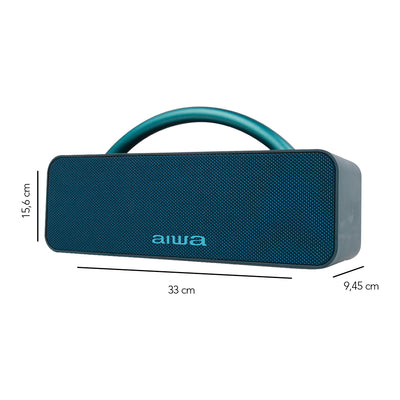 Bocina Aiwa Bluetooth Portátil Boombox Resistente al agua USB 20W RMS con TWS