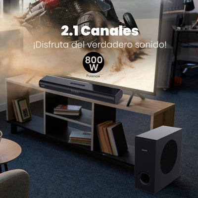 Barra de sonido AIWA AWSBC800WW Bluetooth 2.1 con subwoofer 80W RMS