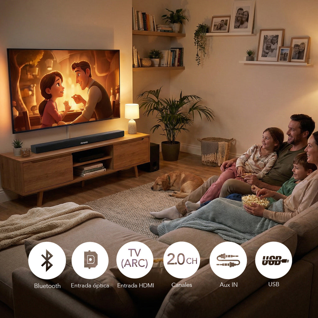Barra de sonido Aiwa 2.0 Bluetooth 40W RMS