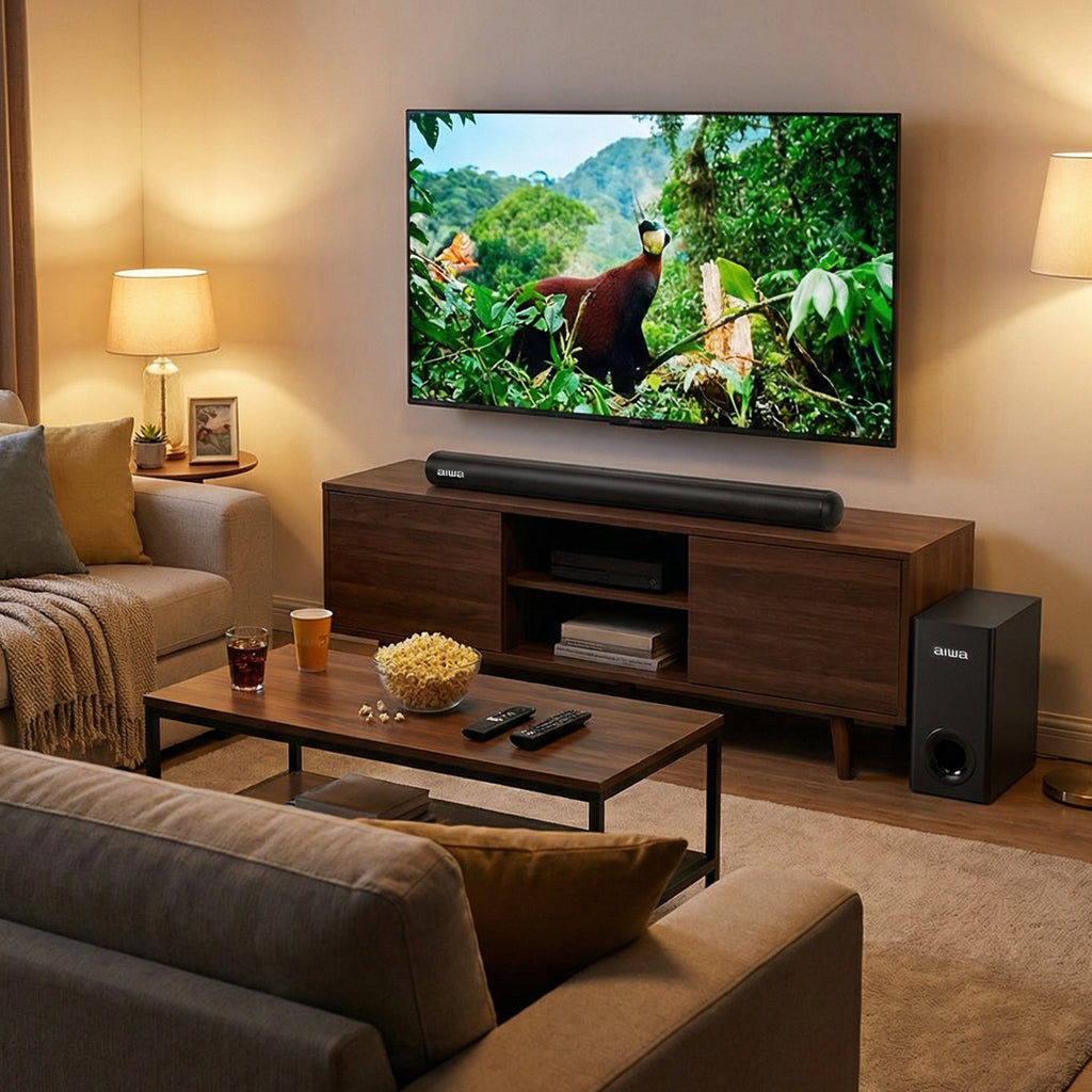 Barra de sonido Aiwa Bluetooth con subwoofer incluido 2.1 120W RMS