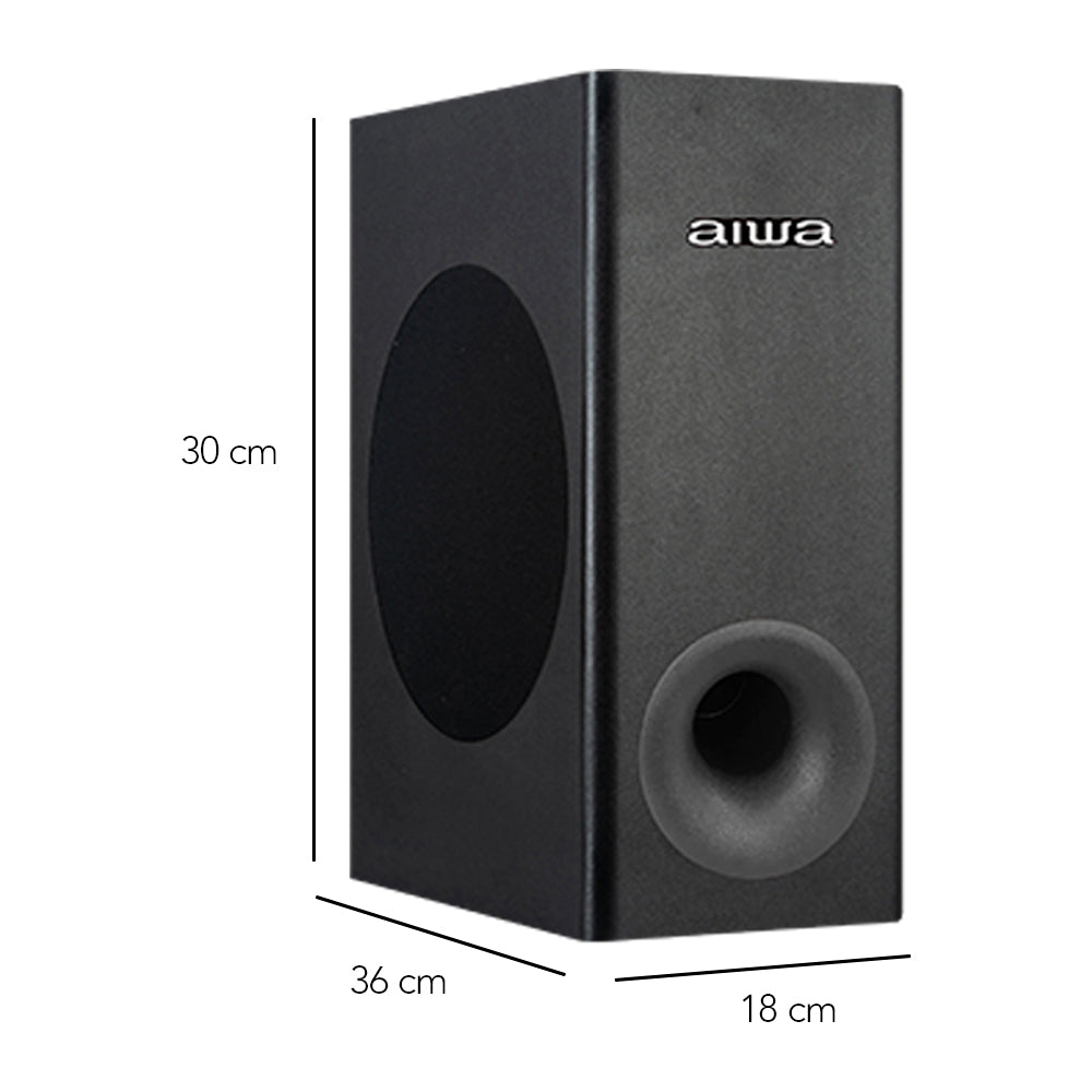 Barra de sonido Aiwa Bluetooth con subwoofer incluido 2.1 120W RMS
