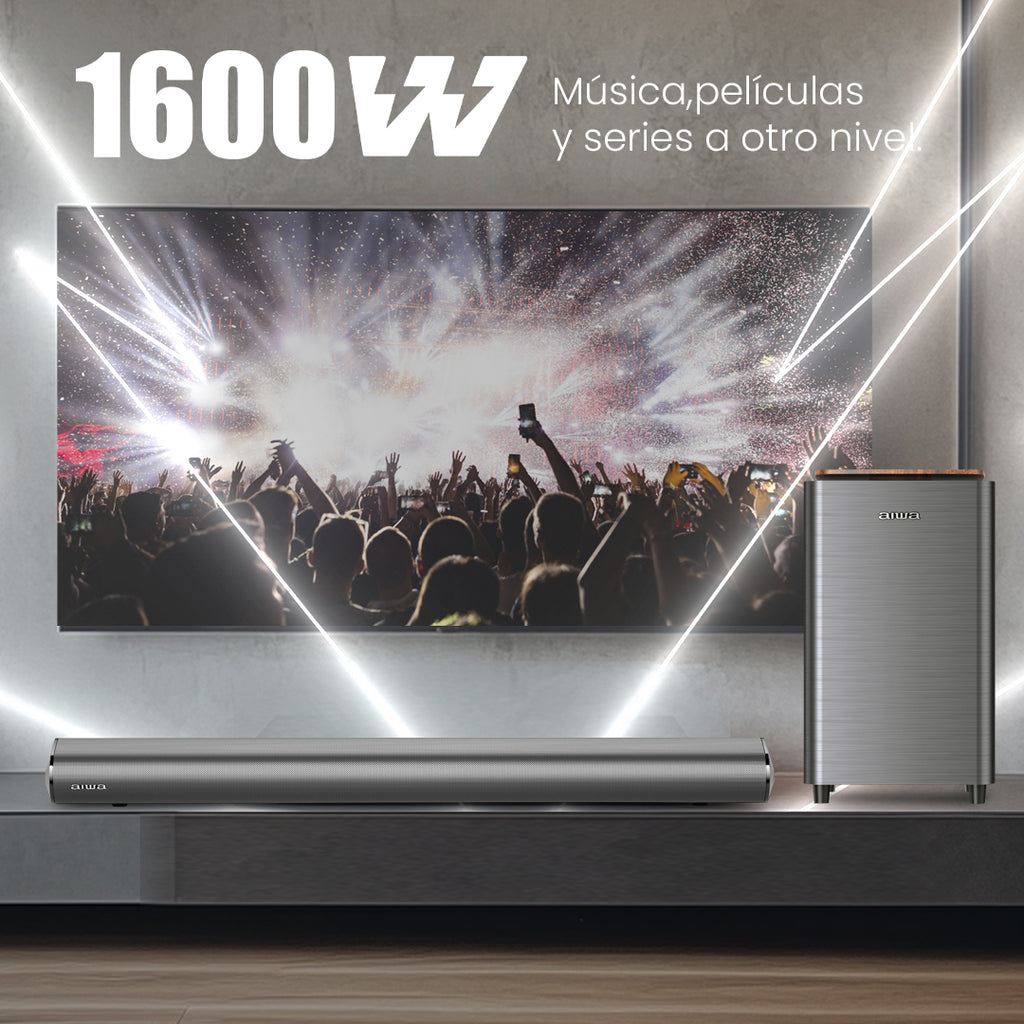 Barra de sonido Bluetooth con subwoofer incluido 2.1 160W RMS