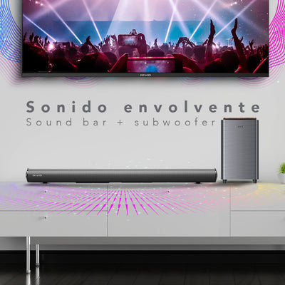 Barra de sonido Bluetooth con subwoofer incluido 2.1 160W RMS