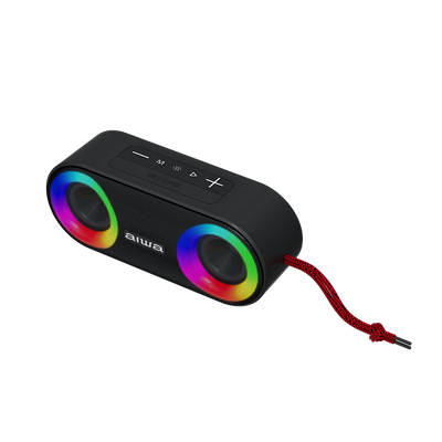 Bocina Portátil Bluetooth Aiwa 20w Ipx5 Radio Fm Aw-sj215 Color Negro