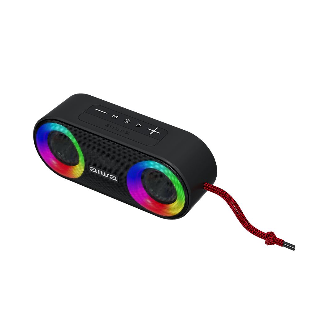 Bocina Portátil Bluetooth Aiwa 20w Ipx5 Radio Fm Aw-sj215 Color Negro