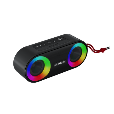 Bocina Portátil Bluetooth Aiwa 20w Ipx5 Radio Fm Aw-sj215 Color Negro