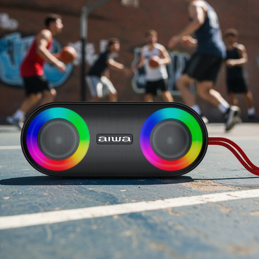 Bocina AIWA AWSJ215 portátil Bluetooth 20W RMS IPX5 con radio FM